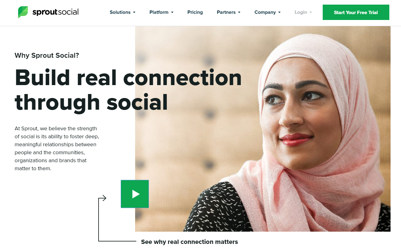 sprout social landing page example