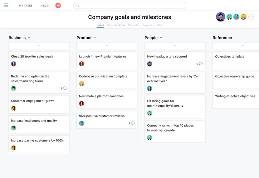 asana collaboration board