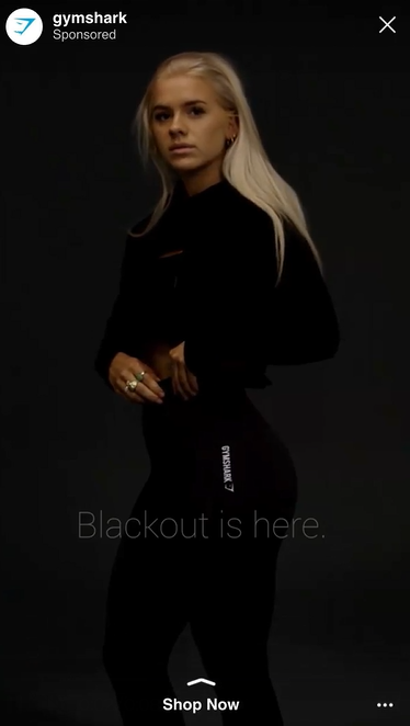 Gymshark Blackout ad for Black Friday caused a buzz in 2018.